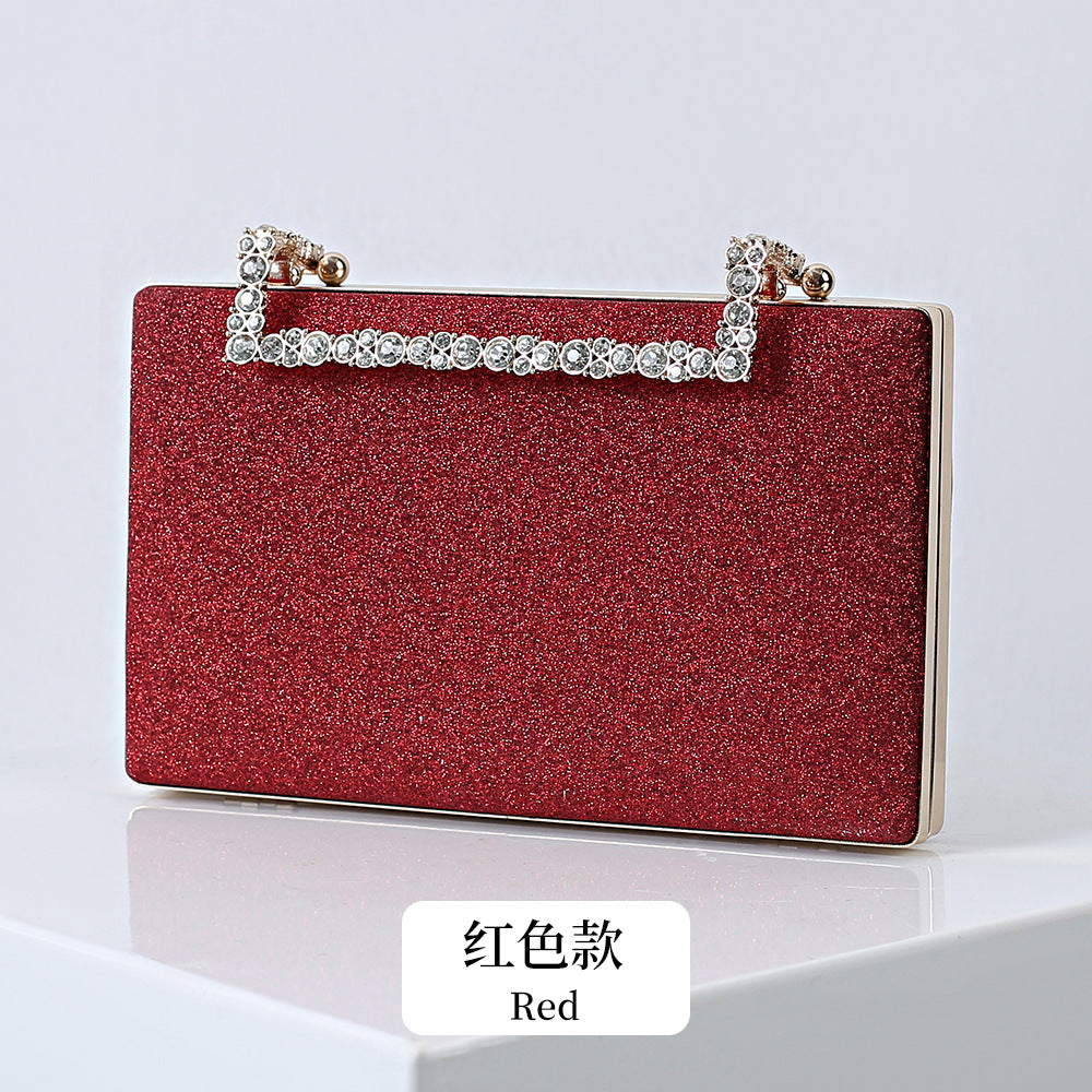 Wholesale Multi Color Shiny Pink Party Diamond Black Handbag